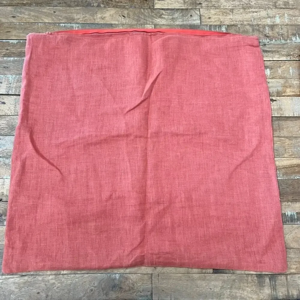 Barclay Butera Breeze Scarlet Linen Greek Key Pillow Covers 21” X 21”